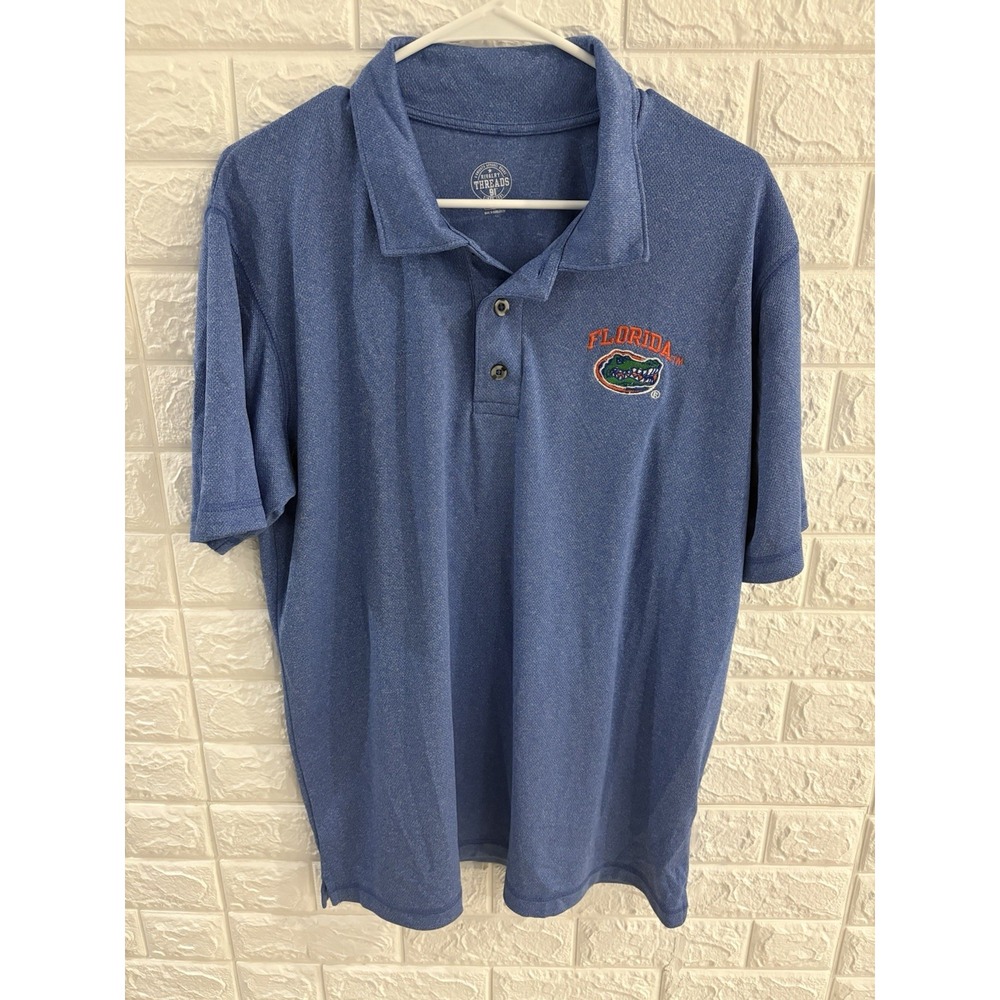 RIVALRY THREADS FLORIDA GATORS MENS‎ POLO SHIRT SIZE LARGE 42/44 BLUE SWAMP